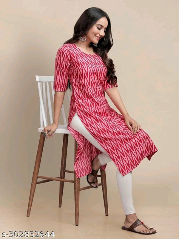 Zig-Zag Printed Kurti For Women - Mandy, S