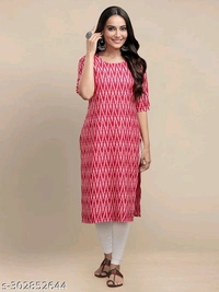 Zig-Zag Printed Kurti For Women - Mandy, L