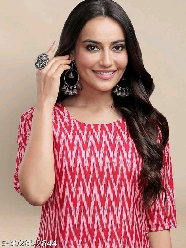 Zig-Zag Printed Kurti For Women - Mandy, L