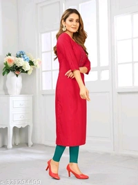 Sonia Exclusive Kurtis - Red Orange, M