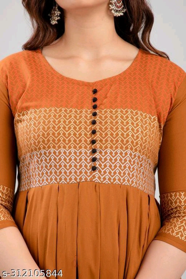Women Rayon Printed Mayra Trendy Anarkali Kurtis - Rose of Sharon, Xl