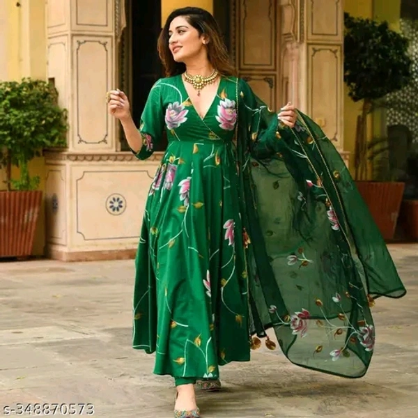 Your Shop radika green full kurti - Teal, M
