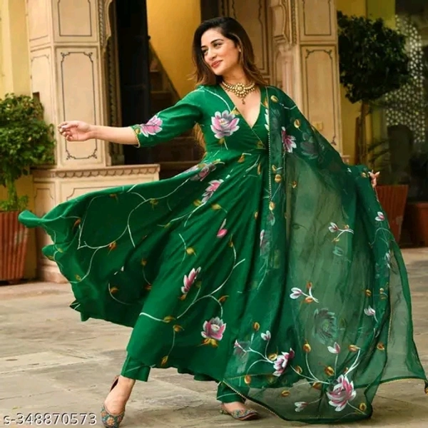 Your Shop radika green full kurti - Teal, M