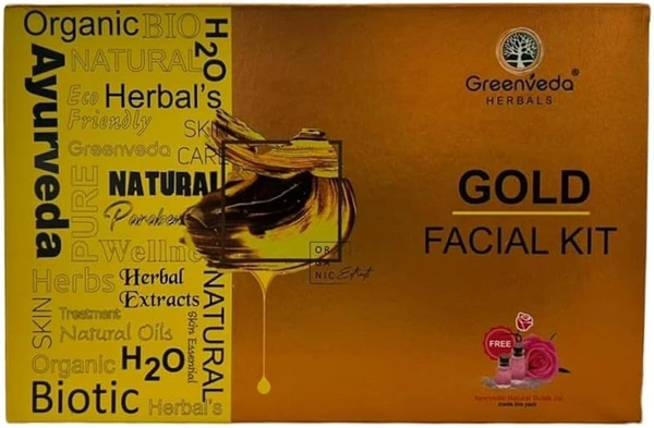 GREEN VEDA GOLD FACIAL KIT  - 100 G+60ML, Web Orange, 120 GM