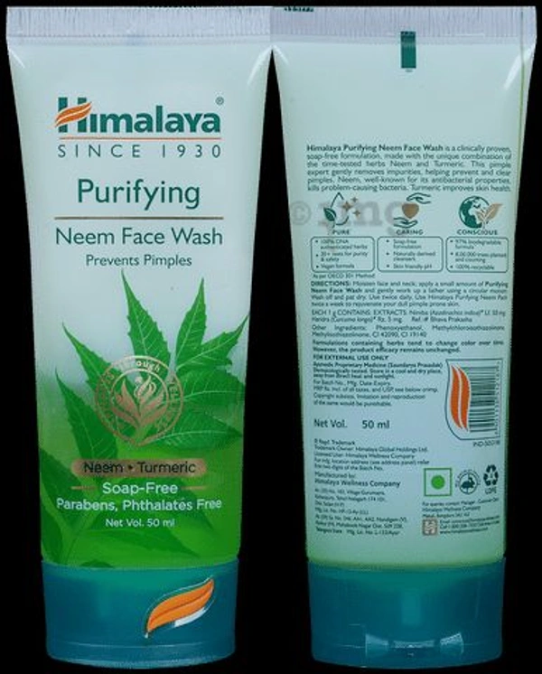 Himalaya Purifying Neem Face Wash - 50ml, Green