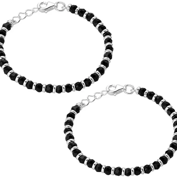 Black Crystals Baby Nazariya Kids Silver Bracelet