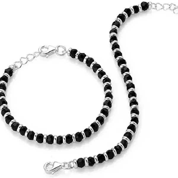 Black Crystals Baby Nazariya Kids Silver Bracelet