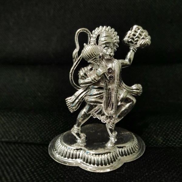 Silver Hanuman Solid Idols - Weight: 42gms / Height: 7cm