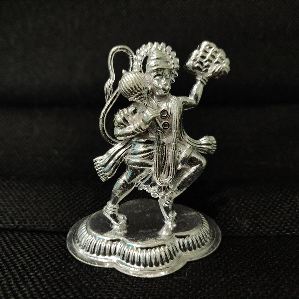 Silver Hanuman Solid Idols - Weight: 42gms / Height: 7cm