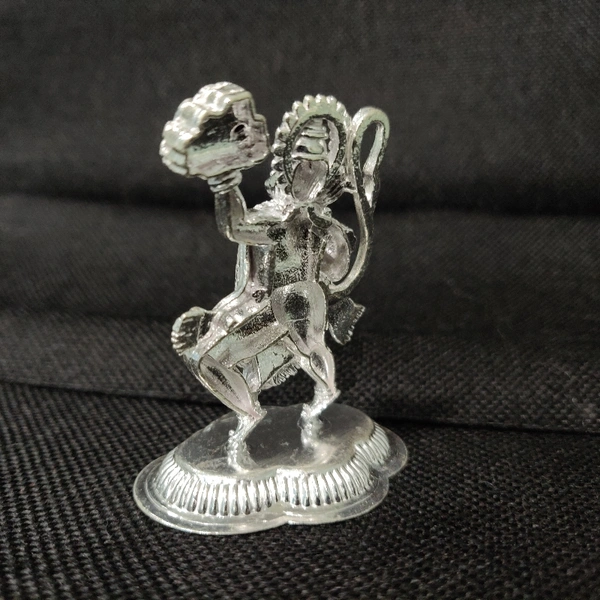 Silver Hanuman Solid Idols - Weight: 42gms / Height: 7cm