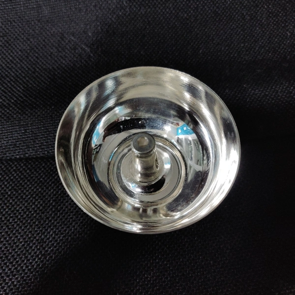 Silver Akhand Diya  - Weight: 24gms / Top Diameter : 5cm