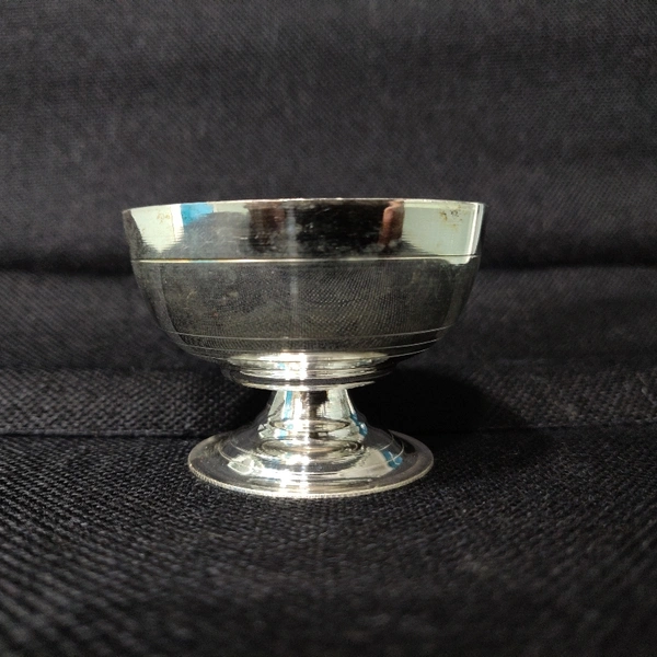 Silver Akhand Diya  - Weight: 24gms / Top Diameter : 5cm
