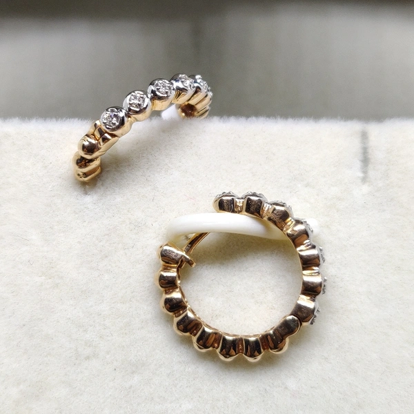 ROSE GOLD DIAMOND BALI EARRINGS