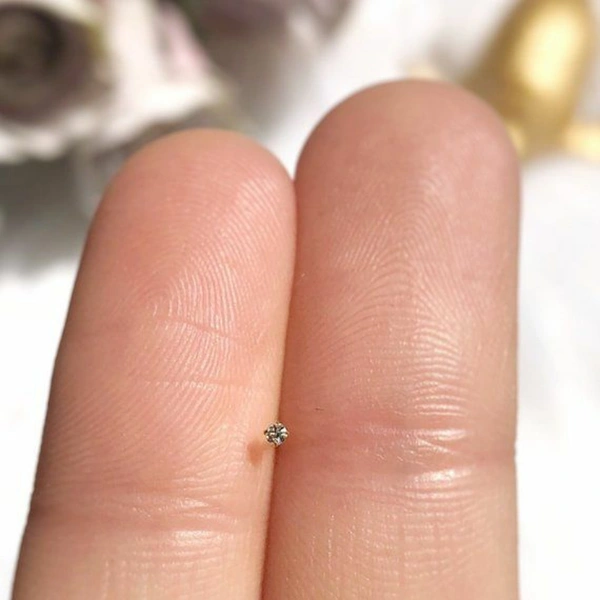 0.01ct Diamond Nose Pin Smallest Size - WIRE