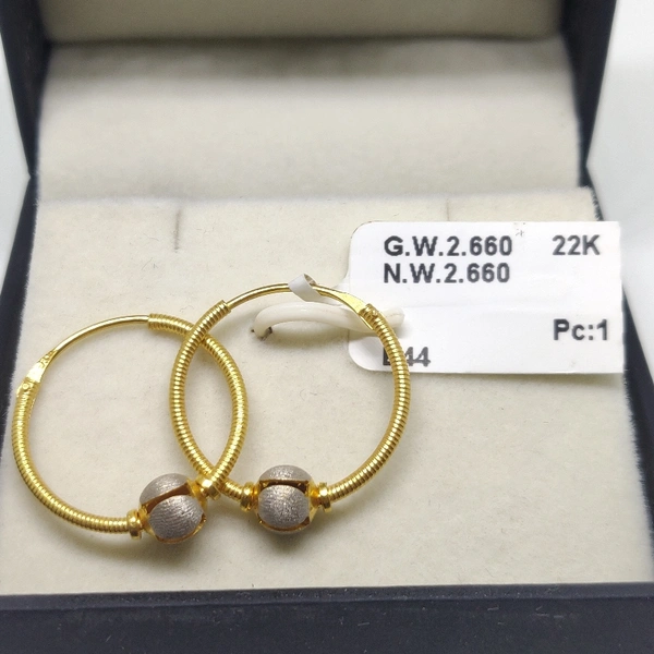 Bali Earrings White Rodium Gold Beat