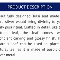 Tulsi Leaf In Pure Silver - 0.50 gm