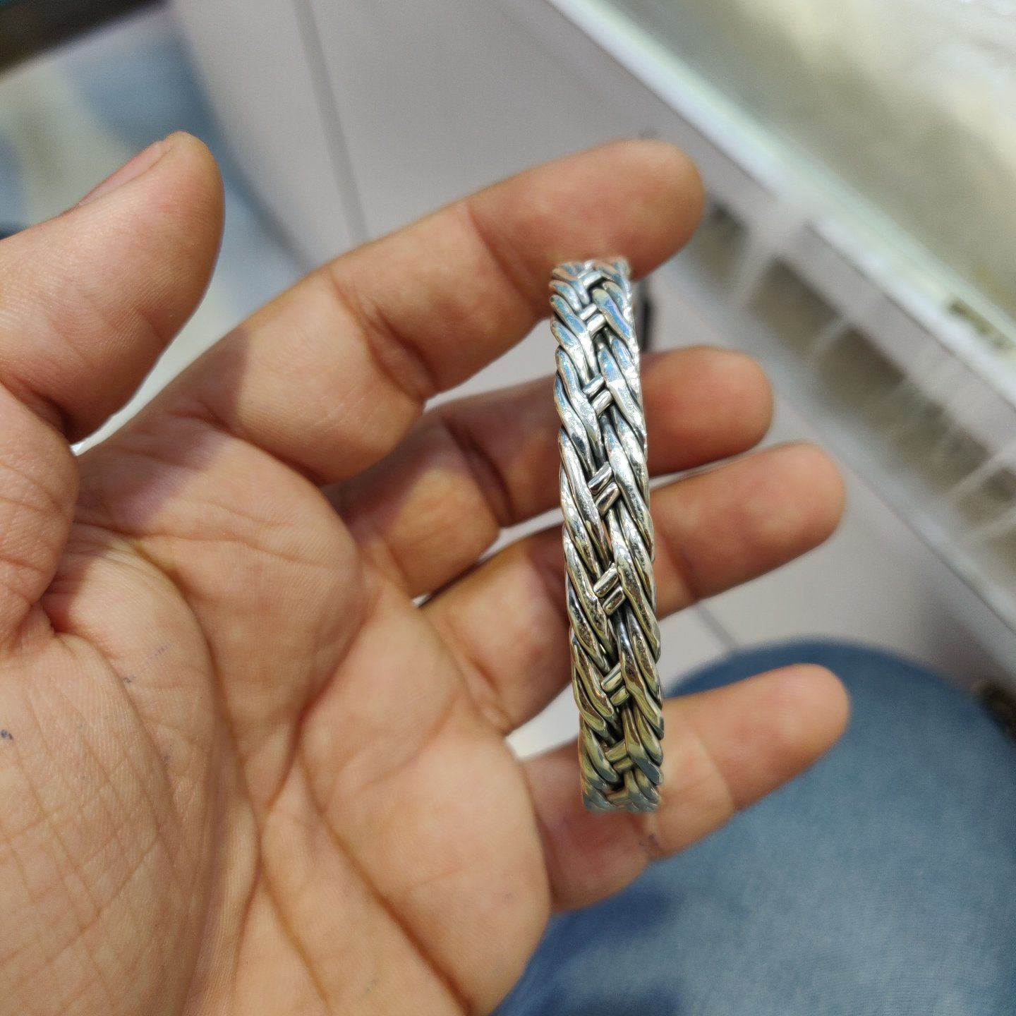 Braided & Plain Silver Links Bracelet – Sergio's Silver From Taxco