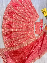 Azorte Fashion Premium Malai Satin Lehenga – Heavy Embroidery, Dori & Sequins Work 