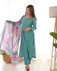 Azorte Fashion Buy Elegant Viscose Straight Fit Kurta Set with Dupatta – Office & Summer Wear | Azorte Fashion - XL (42)