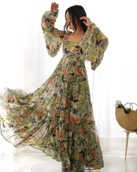 Azorte Fashion Buy Pure Soft Fox Georgette Floral Maxi Dress – 6m Flair | Azorte Fashion - S (36)