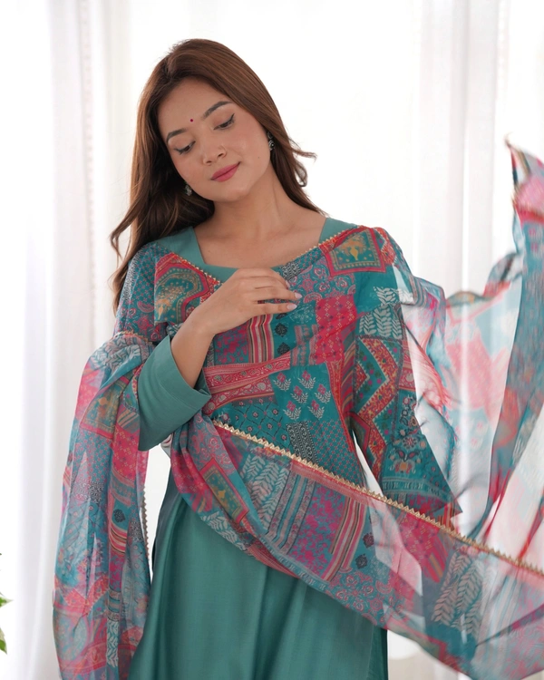 Azorte Fashion Buy Elegant Viscose Straight Fit Kurta Set with Dupatta – Office & Summer Wear | Azorte Fashion - XL (42)