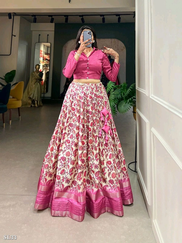 Azorte fashion N modern charm of floral prints – the Dola Silk co ord Set With Premium Lehenga - FREE