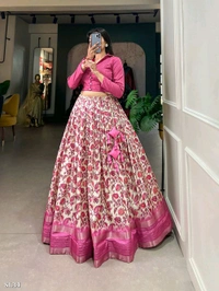 Azorte fashion N modern charm of floral prints – the Dola Silk co ord Set With Premium Lehenga - FREE