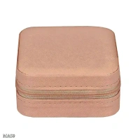 Azorte Small Square Jewelry Box | Travel-Friendly Case for Necklace, Earrings, Bracelet, Ring | Compact & Lightweight | Made in India