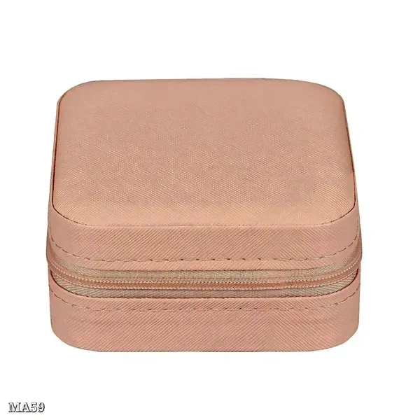 Azorte Small Square Jewelry Box | Travel-Friendly Case for Necklace, Earrings, Bracelet, Ring | Compact & Lightweight | Made in India