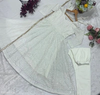 Azorte Fashion N  Premium Embroidered Faux Blooming Gown Set with Heavy 5mm Sequins, Lace Dupatta & Pants – Fully Stitched - XL 42