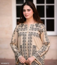 Azorte Fashion N Elegant Digital Print Crepe Co-Ord Set – Ready to Wear  - XXL
