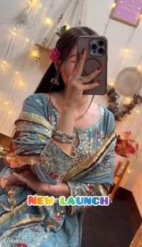 Azorte Fashion N Embroidered Heavy Fox Georgette Party Wear Top, Sharara Palazzo & Dupatta Set – Fully Stitched  - XXL 44