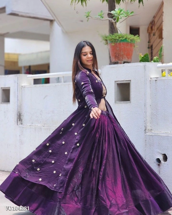Azorte fashion N Festival Special Fendy Silk Crop Top Lehenga Set with Shrug – Thread & Real Hand Work | Fully Stitched | Azorte Exclusive - M