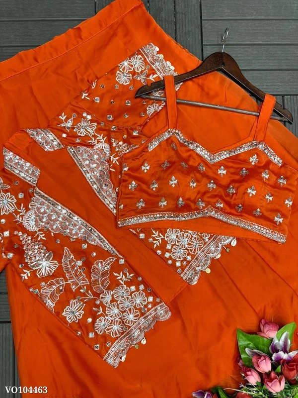 Azorte Fashion N Super Trending Party Wear Embroidered Koti with Lehenga Set for Women – Heavy Rangoli Fabric | Stylish Ethnic Look | Fully Stitched - FREE