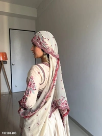 Azorte Fashion N Chinon Embroidered Gown with Cut-Work Dupatta | Full Flair 52” Length | Fully Stitched | Elegant Ethnic Wear - M