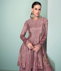 Azorte Fashion Premium Chinon Embroidered Suit – Full Stitched - XXL (44)