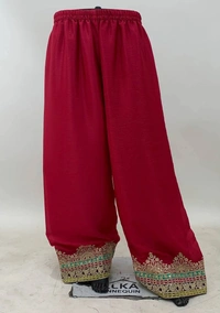 Azorte Fashion Designer Chinon Embroidered Palazzo Suit – Full Stitched - L (40)