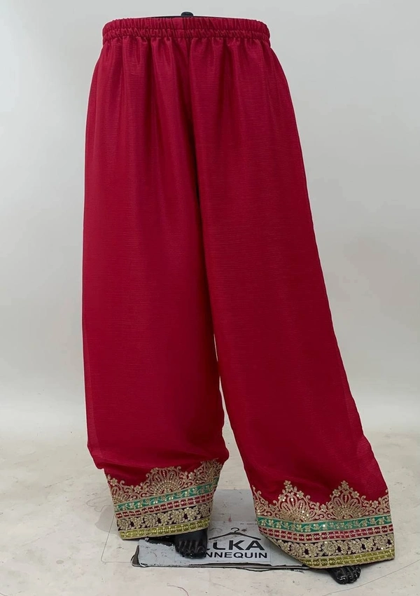 Azorte Fashion Designer Chinon Embroidered Palazzo Suit – Full Stitched - L (40)