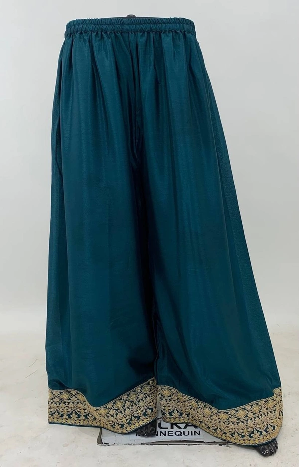 Azorte Fashion Designer Chinon Embroidered Palazzo Suit – Full Stitched - XXL (44)