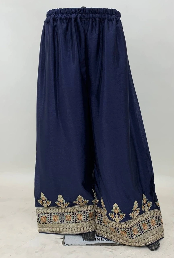 Azorte Fashion Designer Chinon Embroidered Palazzo Suit – Full Stitched - L (40)