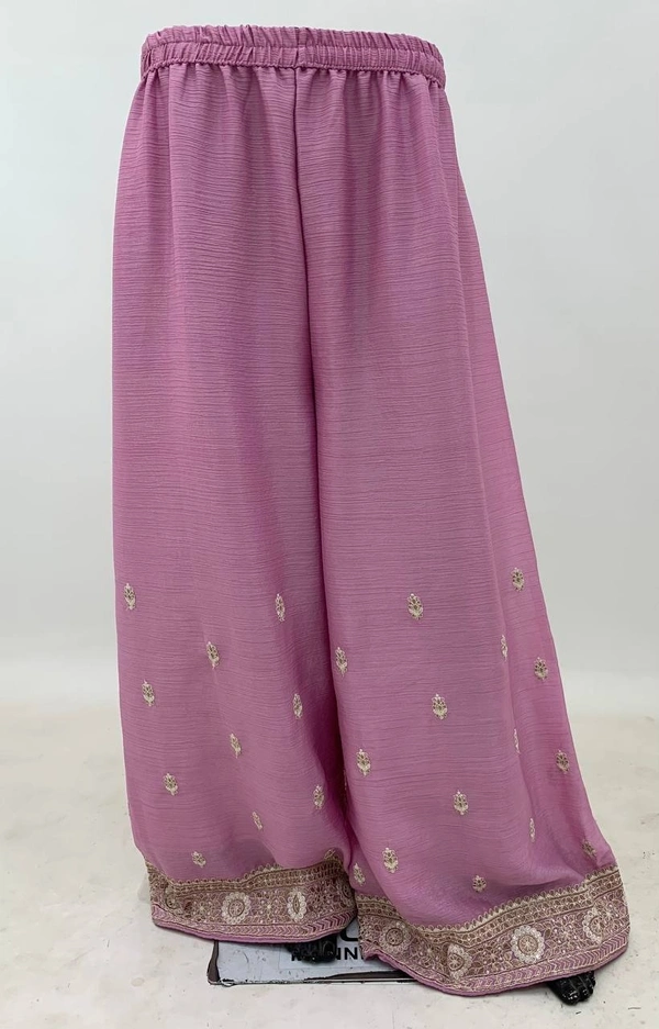Azorte Fashion Designer Chinon Embroidered Palazzo Suit – Full Stitched - XL (42)