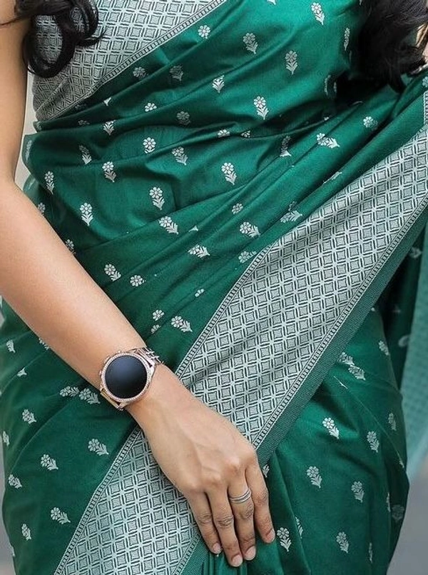 Azorte Fashion  Banarasi Soft Silk Saree with Zari & Jacquard Weave – Elegant Traditional Wear