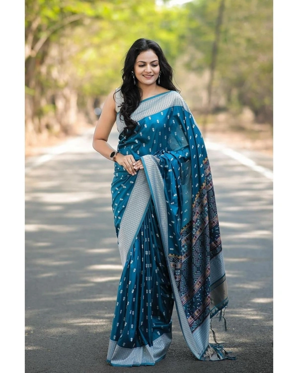 Azorte Fashion  Banarasi Soft Silk Saree with Zari & Jacquard Weave – Elegant Traditional Wear
