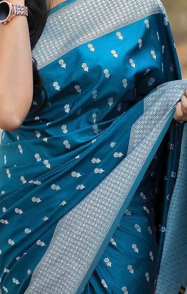 Azorte Fashion  Banarasi Soft Silk Saree with Zari & Jacquard Weave – Elegant Traditional Wear