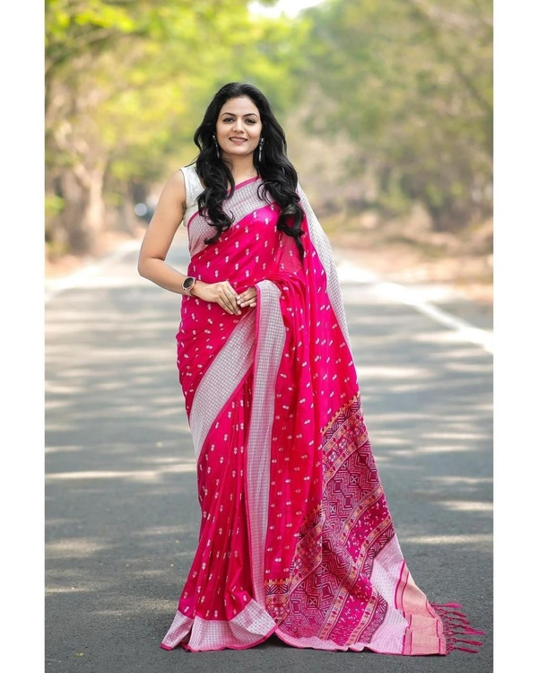 Azorte Fashion  Banarasi Soft Silk Saree with Zari & Jacquard Weave – Elegant Traditional Wear