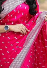 Azorte Fashion  Banarasi Soft Silk Saree with Zari & Jacquard Weave – Elegant Traditional Wear
