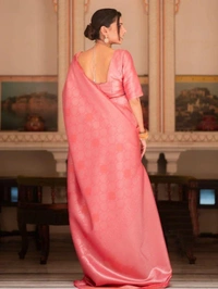 Azorte Fashion Azorte Banarasi Soft Silk Saree with Zari Work & Full Brocade Blouse – Elegant Traditional Wear