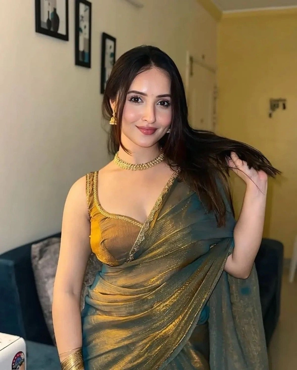 Azorte Fashion Azorte Chiffon Fendy Two-Tone Saree – Special Simiri Golden Lovers Edition