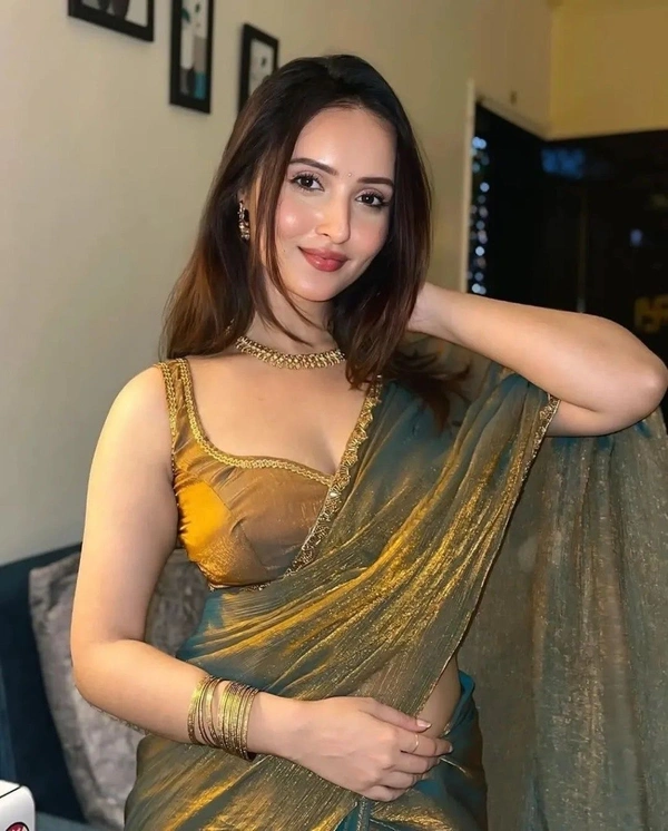 Azorte Fashion Azorte Chiffon Fendy Two-Tone Saree – Special Simiri Golden Lovers Edition