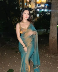 Azorte Fashion Azorte Chiffon Fendy Two-Tone Saree – Special Simiri Golden Lovers Edition